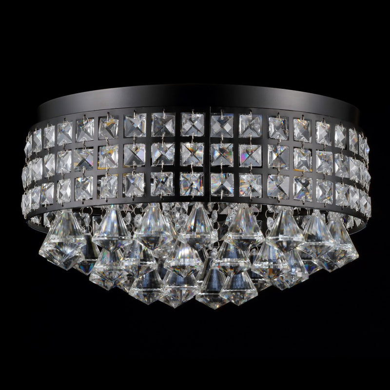 Meredith 14.5" Crystal Drops/Metal LED Flush Mount - JONATHAN Y