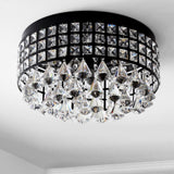 Meredith 14.5" Crystal Drops/Metal LED Flush Mount - JONATHAN Y