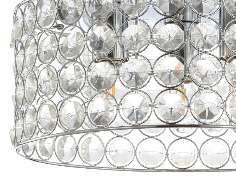 Ellen 15" Crystal/Metal LED Flush Mount - JONATHAN Y