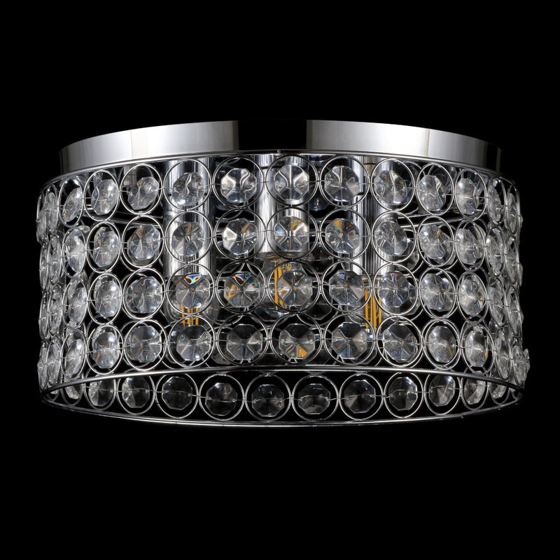 Ellen 15" Crystal/Metal LED Flush Mount - JONATHAN Y