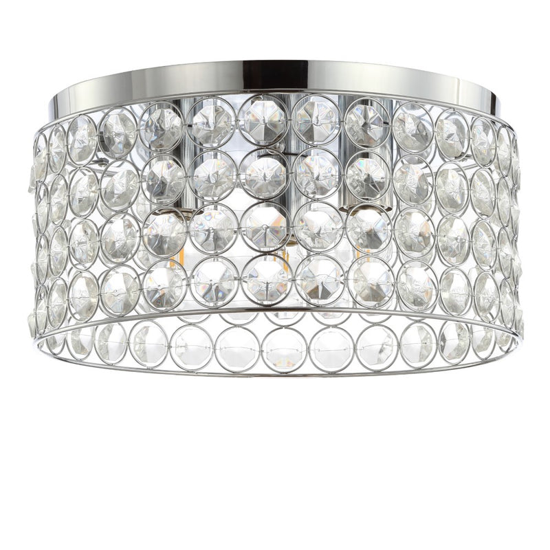 Ellen 15" Crystal/Metal LED Flush Mount - JONATHAN Y