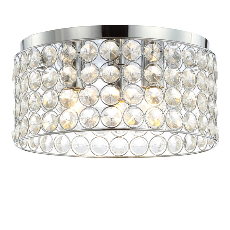 Ellen 15" Crystal/Metal LED Flush Mount - JONATHAN Y