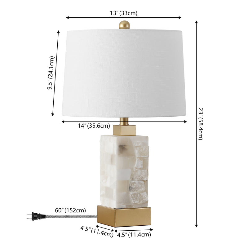 Eloise 23" Alabaster/Metal LED Table Lamp