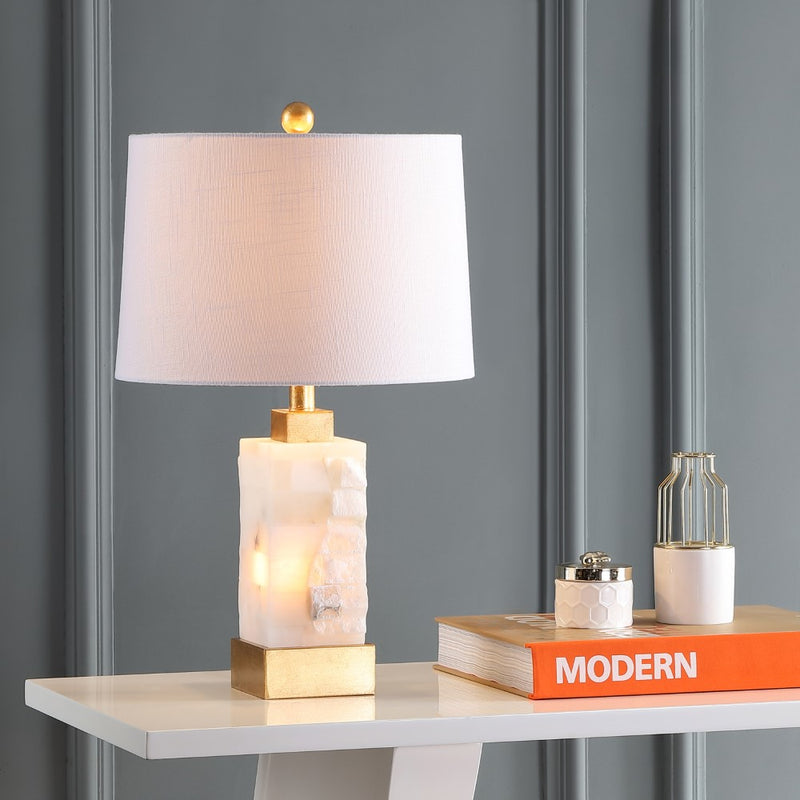 Eloise 23" Alabaster/Metal LED Table Lamp