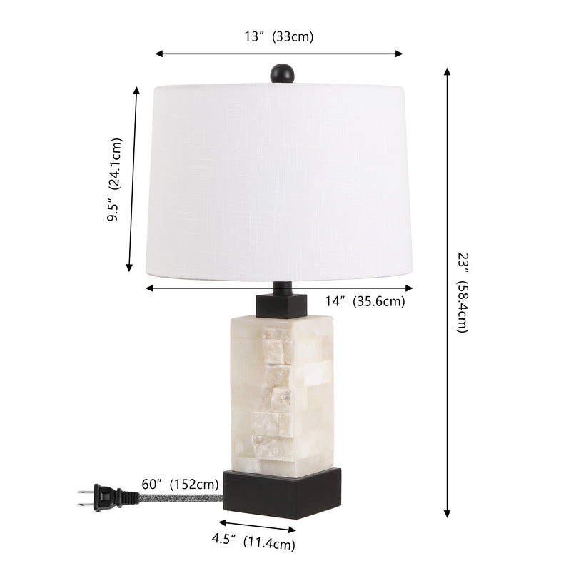 Eloise 23" Alabaster/Metal LED Table Lamp