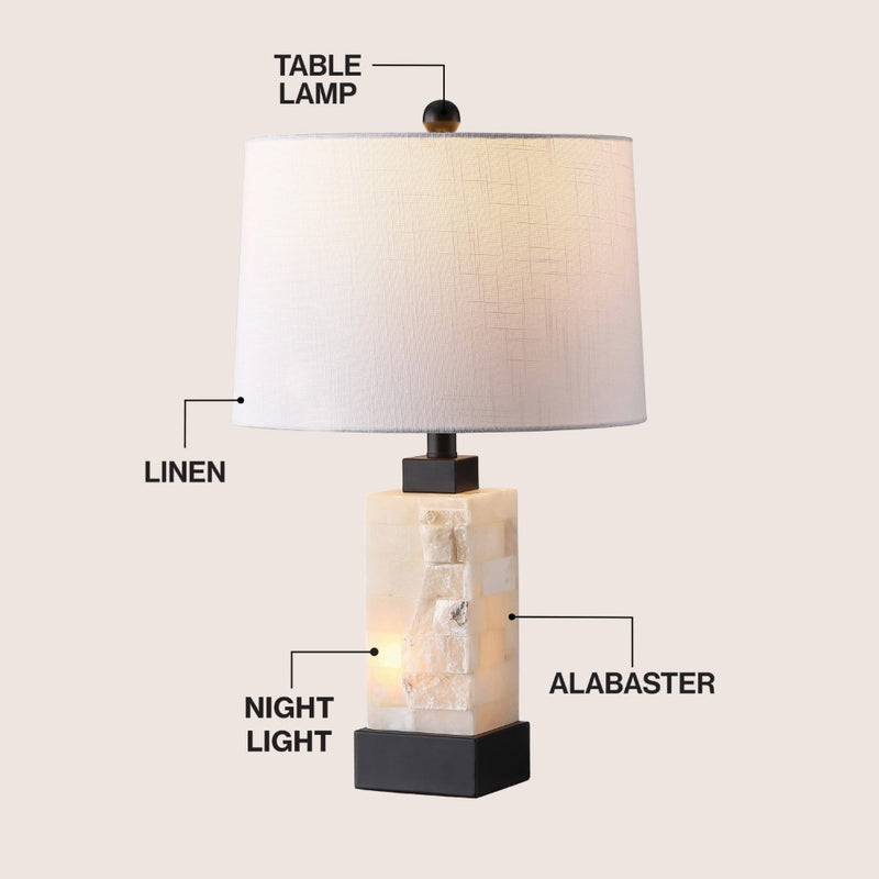 Eloise 23" Alabaster/Metal LED Table Lamp