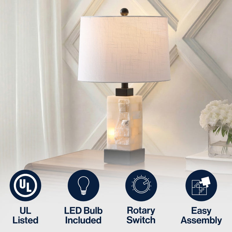 Eloise 23" Alabaster/Metal LED Table Lamp