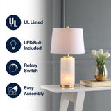 Eliza 25.5" Alabaster LED Table Lamp White/Gold Leaf – ICONS