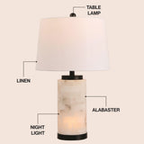 Eliza 25.5" Alabaster LED Table Lamp