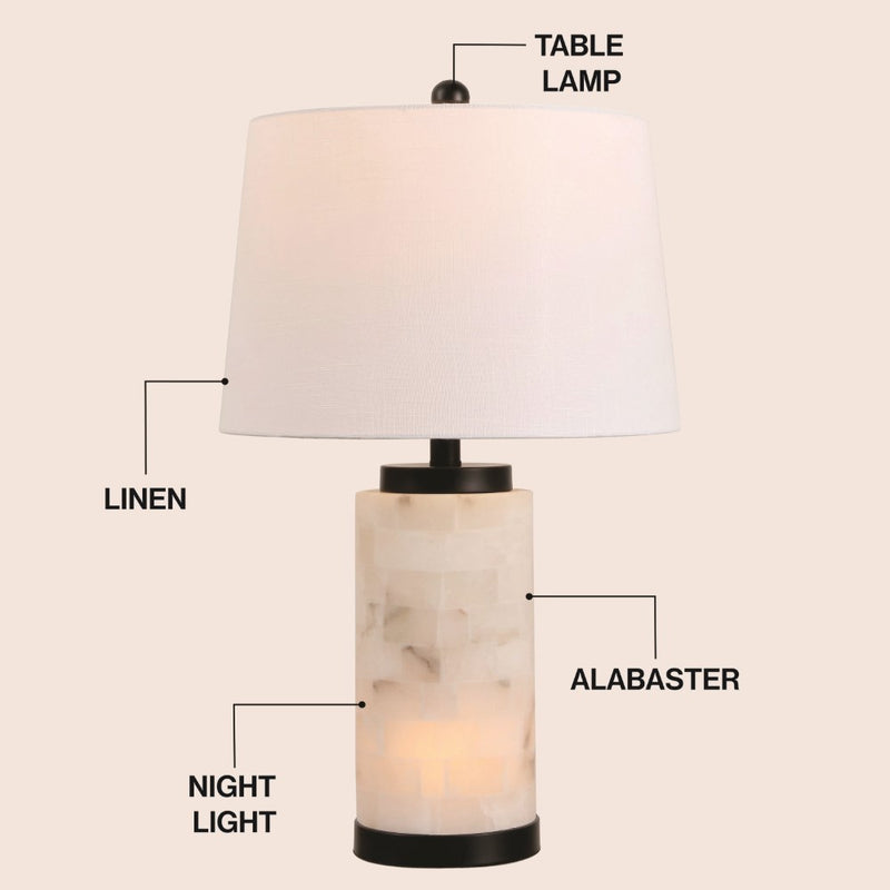 Eliza 25.5" Alabaster LED Table Lamp