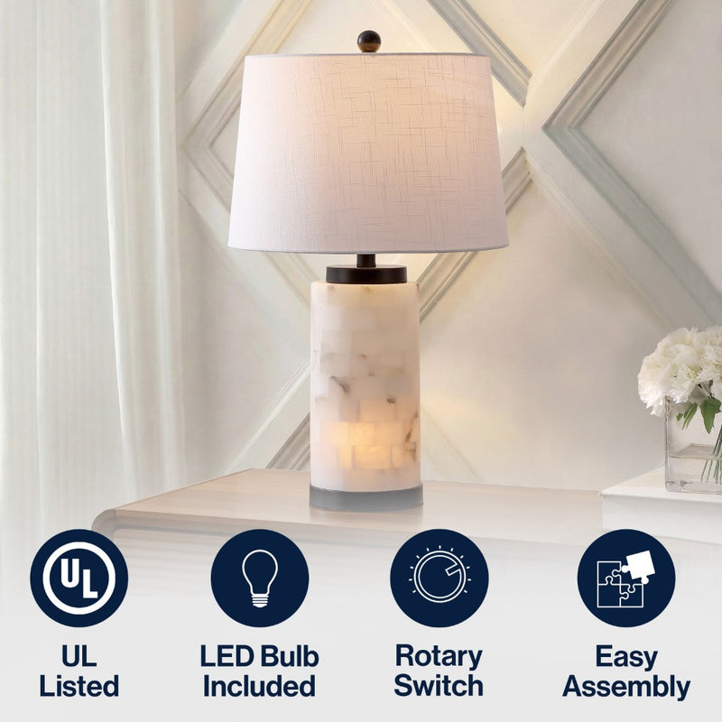 Eliza 25.5" Alabaster LED Table Lamp
