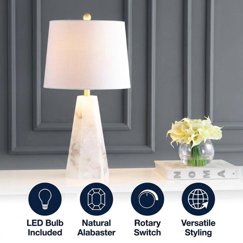 Xio 25.5" Alabaster LED Table Lamp White – ICONS