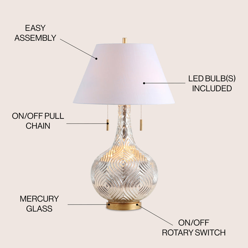 Highland 30.75" Gourd Glass LED Table Lamp - JONATHAN Y