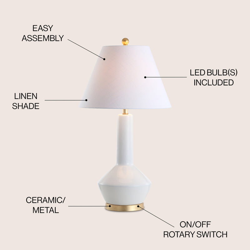 Copenhagen 29" Ceramic/Metal LED Table Lamp - JONATHAN Y