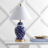 School of Fish 22" Ginger Jar Ceramic/Metal LED Table Lamp - JONATHAN Y