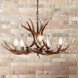 Eldora Rustic Resin Antler Chandelier with Adjustable LED Lighting