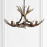 Eldora Rustic Resin Antler Chandelier with Adjustable LED Lighting
