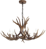 Eldora Rustic Resin Antler Chandelier with Adjustable LED Lighting