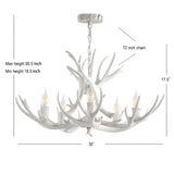 Eldora Rustic Farmhouse Adjustable Resin Antler LED Chandelier