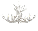 Eldora Rustic Farmhouse Adjustable Resin Antler LED Chandelier