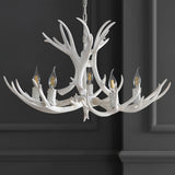 Eldora Rustic Farmhouse Adjustable Resin Antler LED Chandelier
