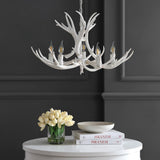 Eldora Rustic Farmhouse Adjustable Resin Antler LED Chandelier