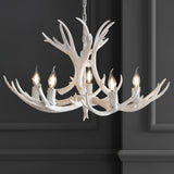 Eldora Rustic Farmhouse Adjustable Resin Antler LED Chandelier
