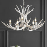 Eldora Rustic Farmhouse Adjustable Resin Antler LED Chandelier