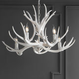 Eldora Rustic Farmhouse Adjustable Resin Antler LED Chandelier