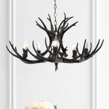 Eldora Rustic Farmhouse Adjustable Resin Antler LED Chandelier