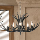 Eldora Rustic Farmhouse Adjustable Resin Antler LED Chandelier