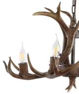Eldora Rustic Resin Antler Chandelier with Adjustable LED Lighting