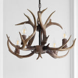 Eldora Rustic Resin Antler Chandelier with Adjustable LED Lighting
