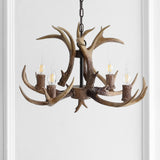 Eldora Rustic Resin Antler Chandelier with Adjustable LED Lighting