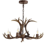 Eldora Rustic Resin Antler Chandelier with Adjustable LED Lighting