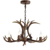 Eldora Rustic Resin Antler Chandelier with Adjustable LED Lighting