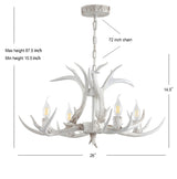 Eldora Rustic Farmhouse Adjustable Resin Antler LED Chandelier