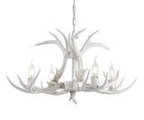 Eldora Rustic Farmhouse Adjustable Resin Antler LED Chandelier