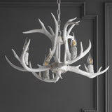 Eldora Rustic Farmhouse Adjustable Resin Antler LED Chandelier