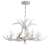 Eldora Rustic Farmhouse Adjustable Resin Antler LED Chandelier