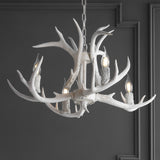 Eldora Rustic Farmhouse Adjustable Resin Antler LED Chandelier