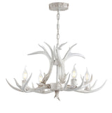 Eldora Rustic Farmhouse Adjustable Resin Antler LED Chandelier