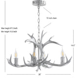 Eldora Rustic Farmhouse Adjustable Resin Antler LED Chandelier