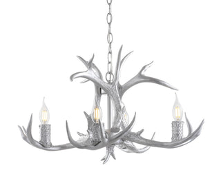 Eldora Rustic Farmhouse Adjustable Resin Antler LED Chandelier