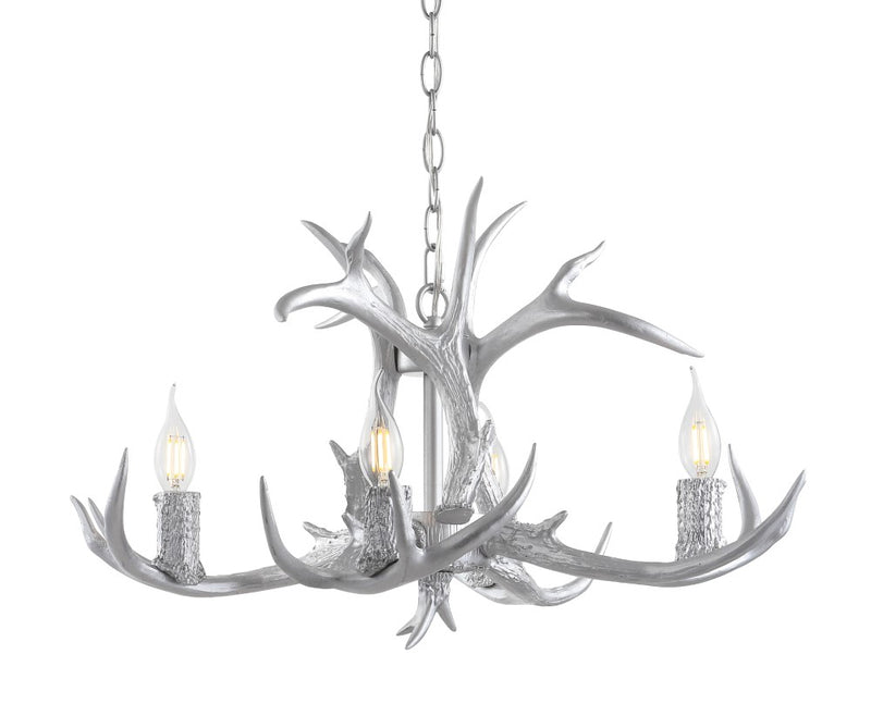 Eldora Rustic Farmhouse Adjustable Resin Antler LED Chandelier