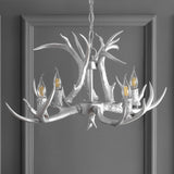 Eldora Rustic Farmhouse Adjustable Resin Antler LED Chandelier