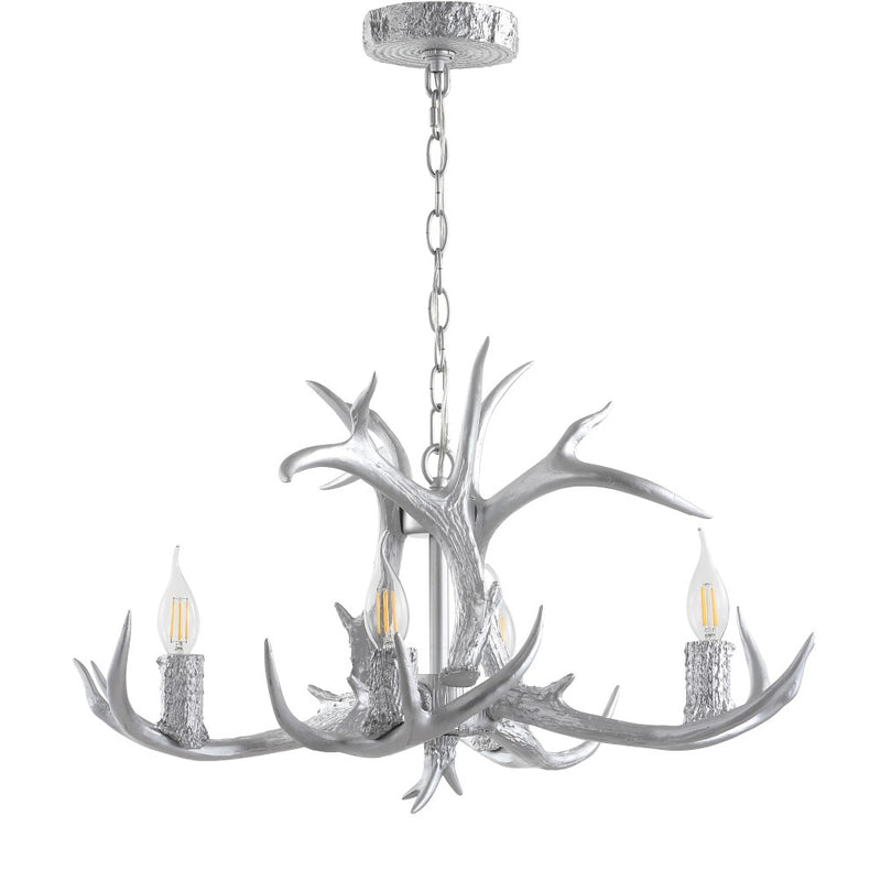 Eldora Rustic Farmhouse Adjustable Resin Antler LED Chandelier