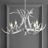 Eldora Rustic Farmhouse Adjustable Resin Antler LED Chandelier
