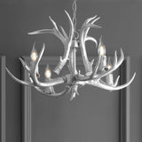 Eldora Rustic Farmhouse Adjustable Resin Antler LED Chandelier