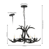 Eldora Rustic Farmhouse Adjustable Resin Antler LED Chandelier